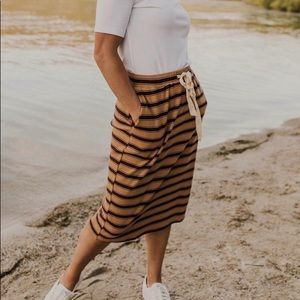 ROOLEE ribbed junction midi skirt